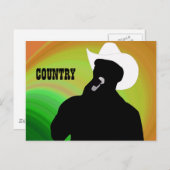 Landenzanger's silhouet, groene gele rug briefkaart (Voorkant / Achterkant)