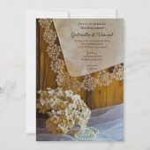 Landenzijde en bloemen Verloving Barn Party Kaart (Voorkant)