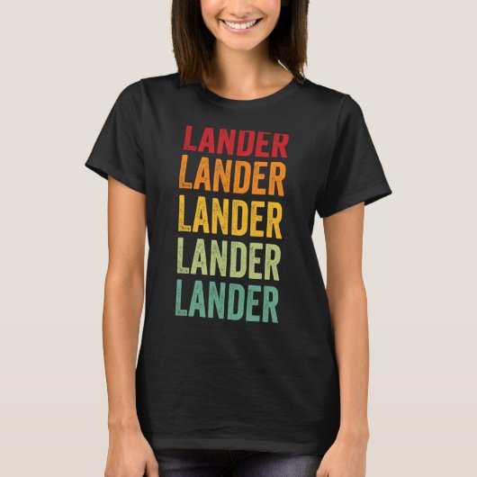 Lander County Nevada Rainbow Text Design T-shirt (Voorkant)