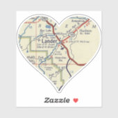 Lander WY Classic Map Sticker (Vel)