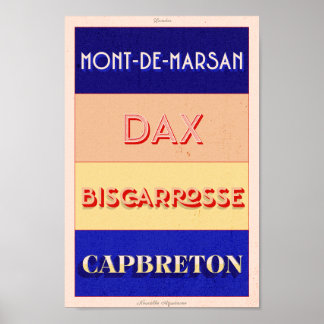 Landes Nouvelle Aquitaine Art Deco Poster