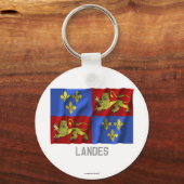 Landes waving flag met name sleutelhanger (Voorkant)