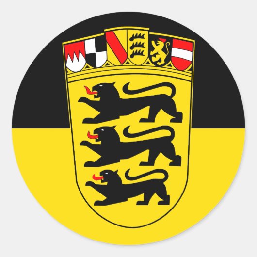 Landesflagge Baden-Württemberg Ronde Sticker (Voorkant)