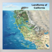 Landforms van Californië Poster (Voorkant)