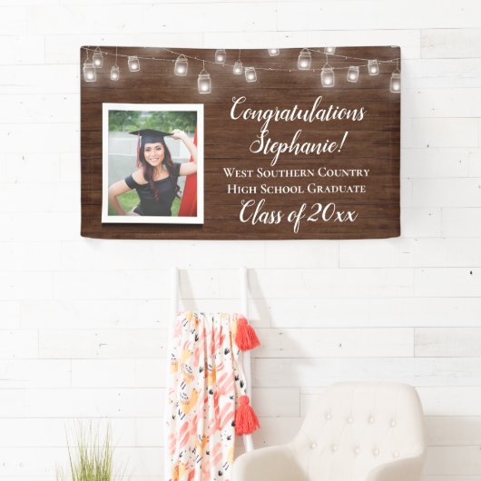 Landfoto Gepersonaliseerd Afstuderen Banner Sign (Insitu)