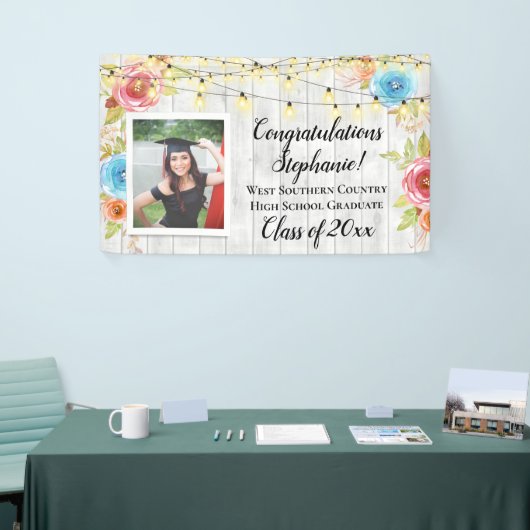 Landfoto Gepersonaliseerd Afstuderen Banner Sign (Beurs)