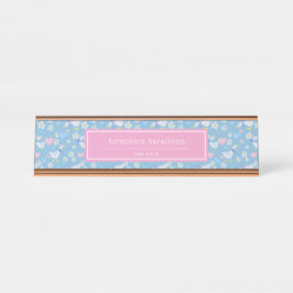  landganzenpatroon gepersonaliseerd bureau naambordje