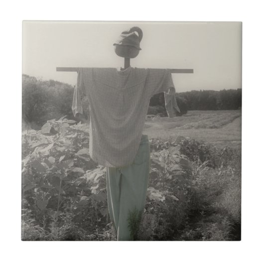 Landgaren, zwart en wit tegeltje (Voorkant)