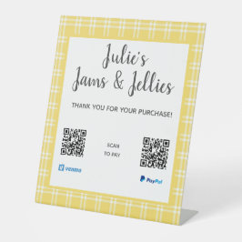 Landgeel gedeponeerde QR-code Betaling Reclamebord Met Voetstuk