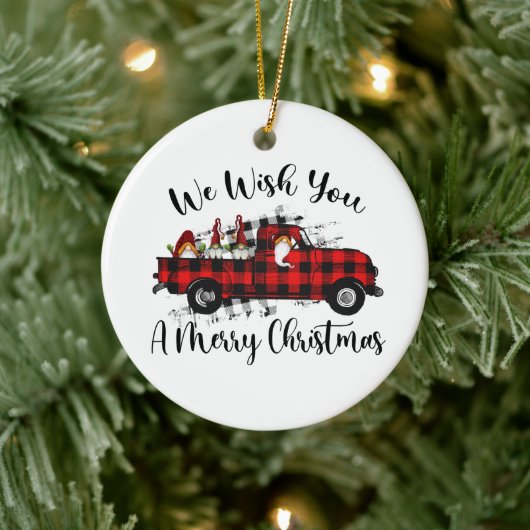 Landgenoomkerktruck voegt gevoel toe keramisch ornament (Boom)