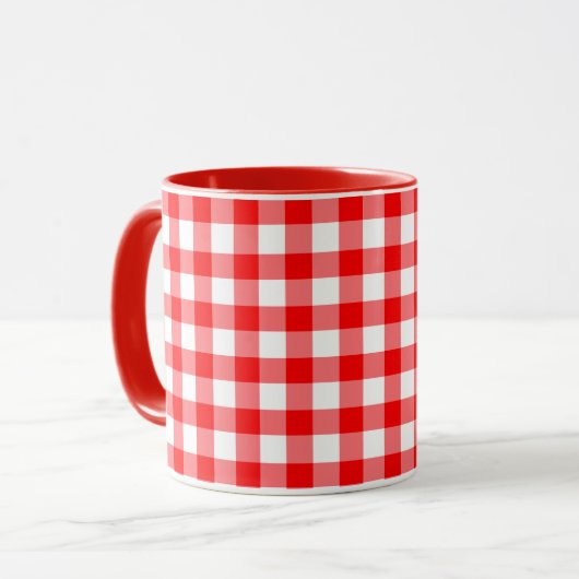 Landgericht Red Gingham Check Combo Mok (Voorkant links)