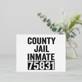 Landgevangenis Gedetineerde 75831 Grappige Hallowe Folie Uitnodiging Briefkaart (Staand Voorkant)