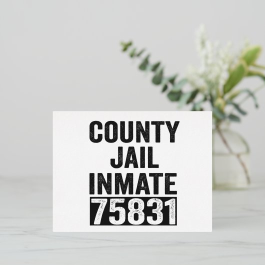 Landgevangenis Gedetineerde 75831 Grappige Hallowe Folie Uitnodiging Briefkaart (Staand Voorkant)