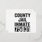 Landgevangenis Gedetineerde 75831 Grappige Hallowe Folie Uitnodiging Briefkaart (Voorkant / Achterkant)