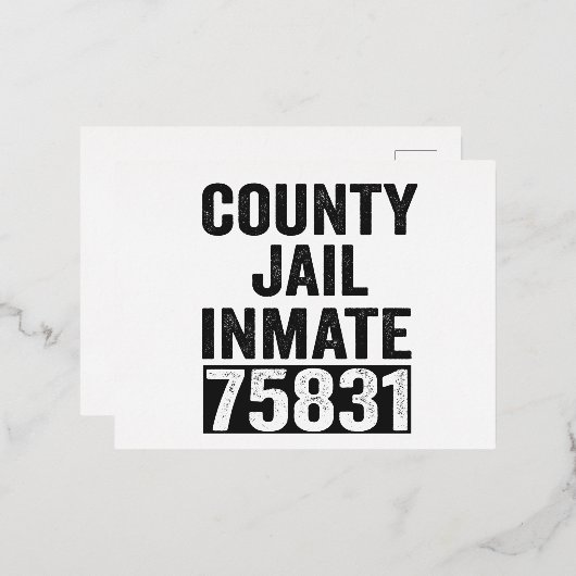 Landgevangenis Gedetineerde 75831 Grappige Hallowe Folie Uitnodiging Briefkaart (Voorkant / Achterkant)