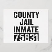 Landgevangenis Gedetineerde 75831 Grappige Hallowe Folie Uitnodiging Briefkaart (Voorkant)