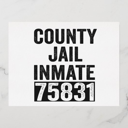 Landgevangenis Gedetineerde 75831 Grappige Hallowe Folie Uitnodiging Briefkaart (Voorkant)