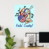 Landgitaar en vlag poster (Thuiskantoor)