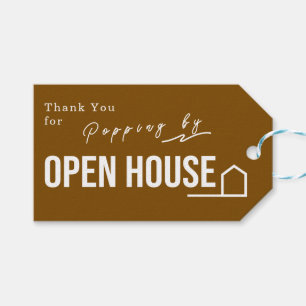 Landgoed Open Huis Modern Chique Bruin Cadeaulabel