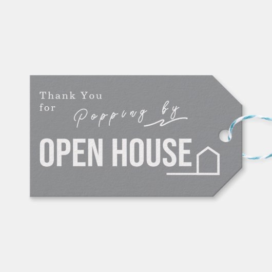 Landgoed Open Huis Modern Chique Grijs Cadeaulabel (Voorkant (Horizontaal))