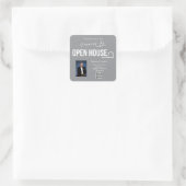 Landgoed Open Huis Modern Chique Grijs Vierkante Sticker (Tas)