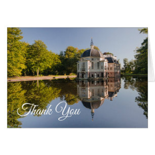 Landgoed weerspiegeld in vijver Dank u Blank Note 