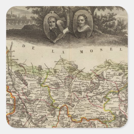 Landgrenzen Vierkante Sticker (Voorkant)