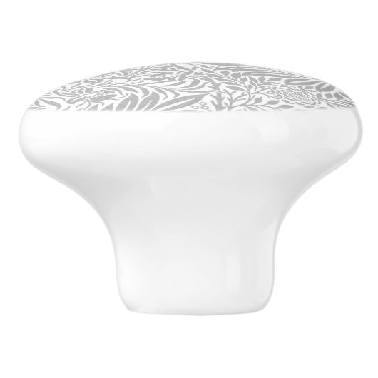 Landgrijs William Morris Leaf Pattern Keramische Knop (Zijkant)