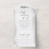 Landgrijze Waterverven verlaten en bergachtig huwe All In One Uitnodiging (Binnen)