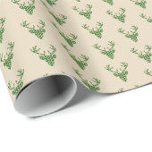 Landhausstil Trachten Hirsch Kopf Dekopapier Cadeaupapier (Rol Hoek)