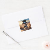 Landheer Muis Gefeliciteerd Vierkante Sticker (Envelop)