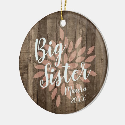 Landhout - Aangepaste promotie voor grote zuster Keramisch Ornament (Links)