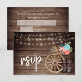 Landhouten vat met Blauwgroen koraalboomkorren RSVP Kaartje (Voorkant / Achterkant)