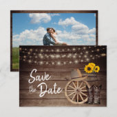 Landhouten vat - sparen de Datum Save The Date (Voorkant / Achterkant)