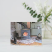 Landhoutvoorraad met kat briefkaart (Staand voorkant)