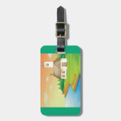 Landhuis aan het meer bagagelabel (Voorkant verticaal)