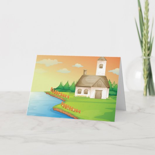 Landhuis aan het meer kaart (Voorkant)