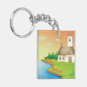 Landhuis aan het meer sleutelhanger (Voorkant Links)
