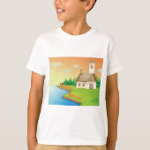 Landhuis aan het meer t-shirt (Voorkant)