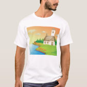 Landhuis aan het meer t-shirt (Voorkant)