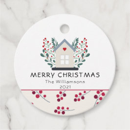 Landhuis en bessen familienaam bedankjes labels