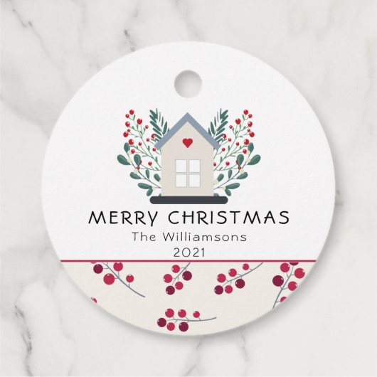 Landhuis en bessen familienaam bedankjes labels (Achterkant)