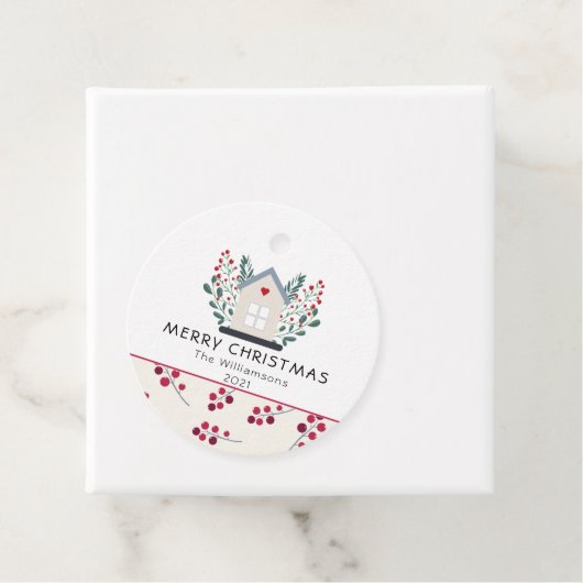 Landhuis en bessen familienaam bedankjes labels (In situ)