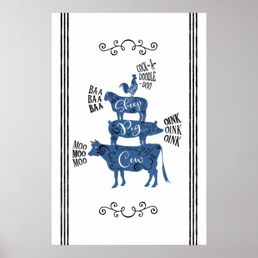  landhuis Gestapeld Boerderij Poster (Voorkant)