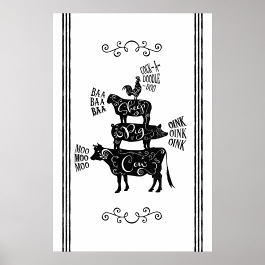  landhuis Gestapeld Boerderij Poster (Voorkant)