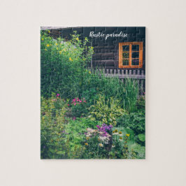 Landhuis met kleurrijke tuin legpuzzel