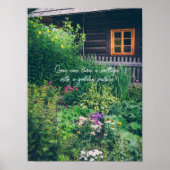 Landhuis met kleurrijke tuin poster (Voorkant)