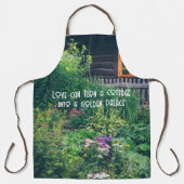 Landhuis met kleurrijke tuin schort (Voorkant)