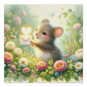 Landhuis Muis Liebesbrief Weide Perfect Poster