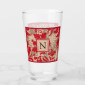 landhuis Red Tan Damask Glas (Achterkant)